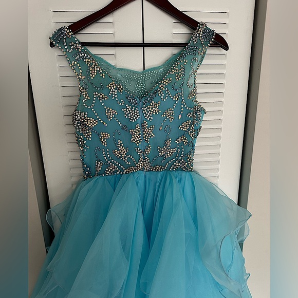 Bright Sky Blue Pageant Dress - Picture 7 of 7